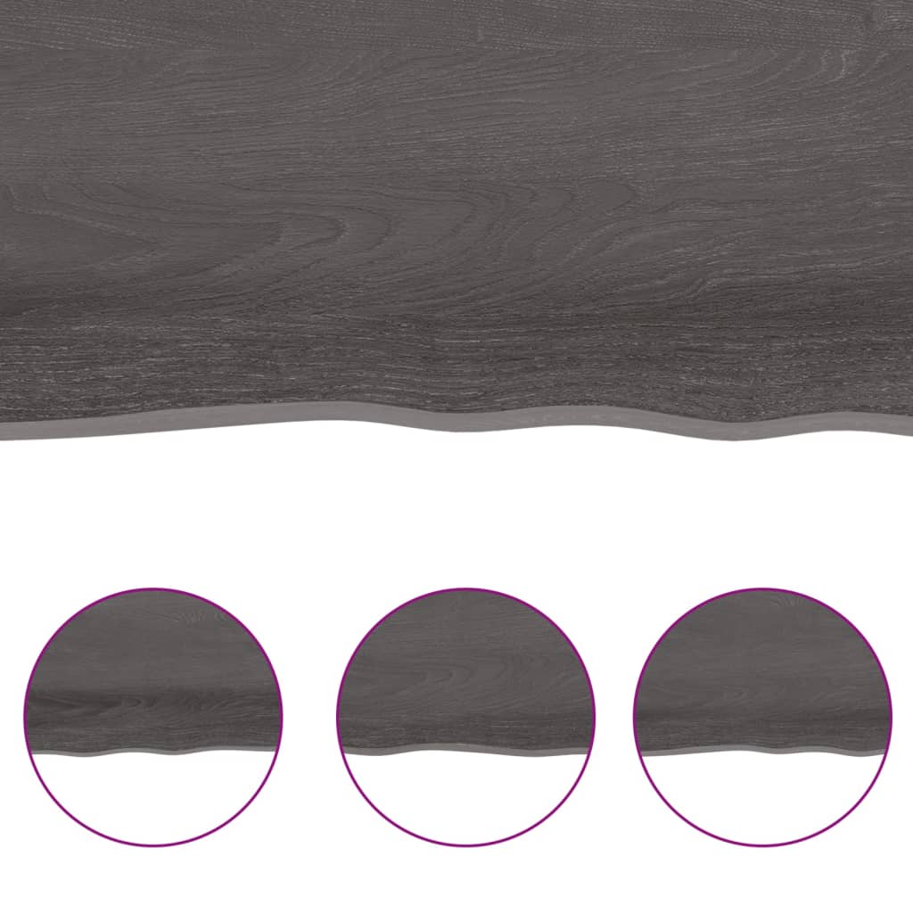 Wandschap 60x10x4 cm behandeld massief eikenhout donkerbruin 60 x 10 x 4 cm
