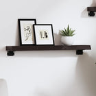 Wandschap 60x10x4 cm massief eikenhout donkerbruin