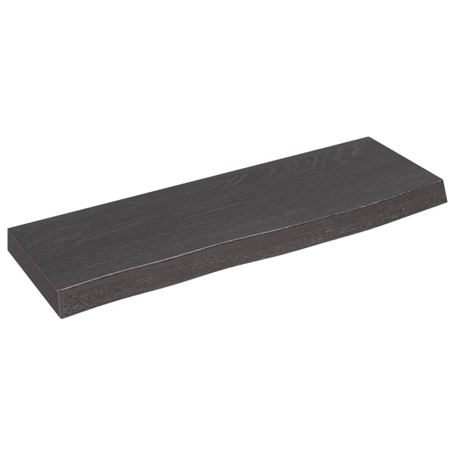 Wandschap 60x20x4 cm behandeld massief eikenhout donkerbruin 60 x 20 x 4 cm