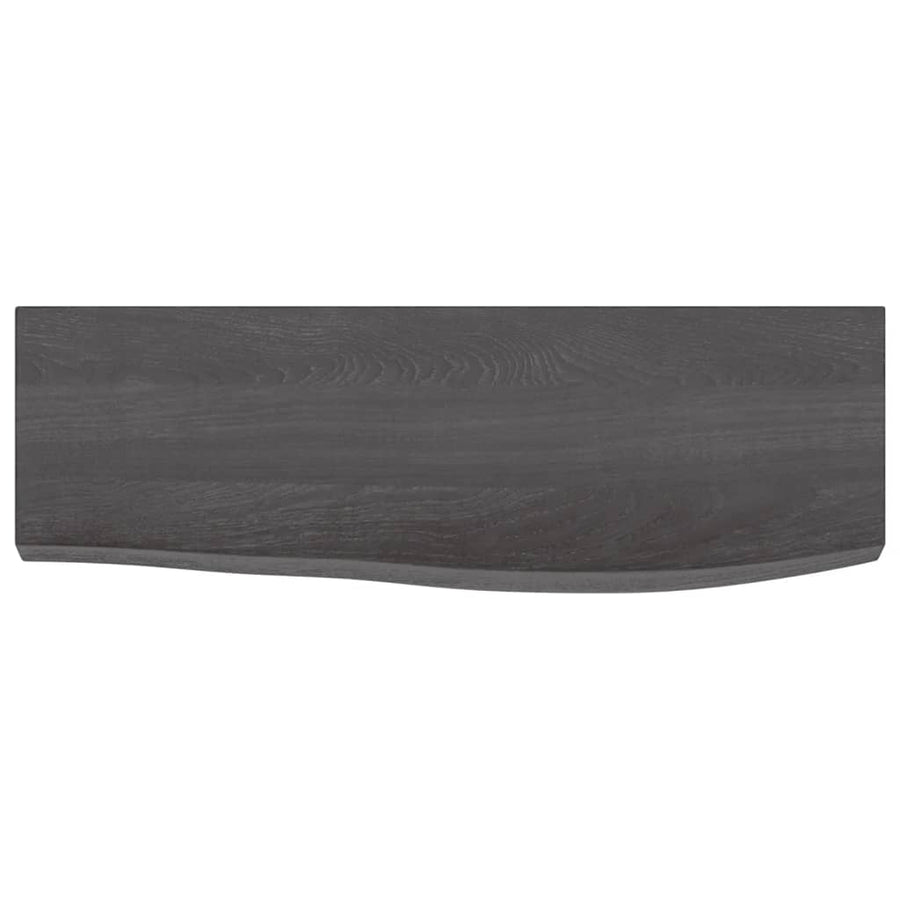 Wandschap 60x20x4 cm behandeld massief eikenhout donkerbruin 60 x 20 x 4 cm
