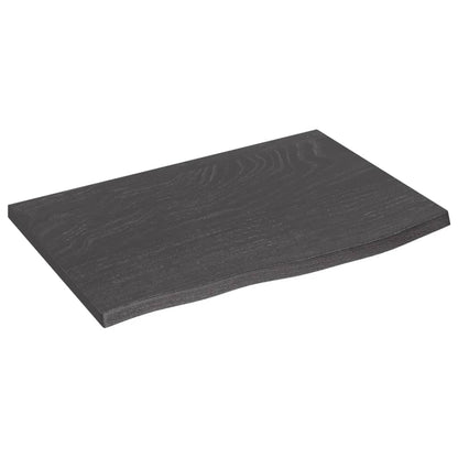 Wandschap 60x40x2 cm behandeld massief eikenhout donkerbruin 60 x 40 x 2 cm