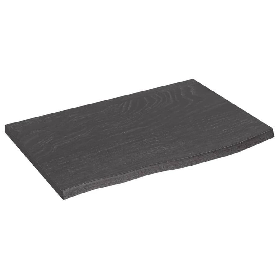 Wandschap 60x40x2 cm behandeld massief eikenhout donkerbruin 60 x 40 x 2 cm