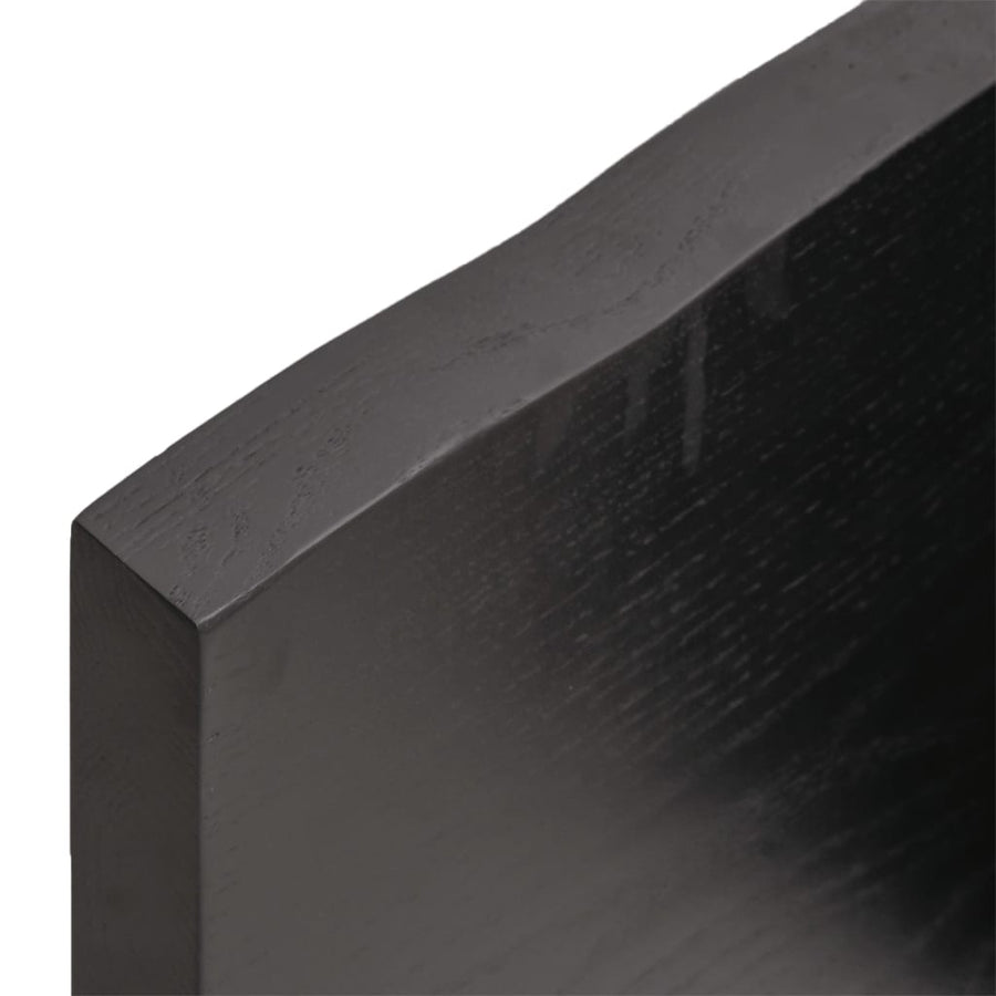 Wandschap 60x40x(2-4)cm behandeld massief eikenhout donkerbruin 60 x 40 x 4 cm