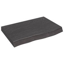 Wandschap 60x40x(2-6)cm behandeld massief eikenhout donkerbruin 60 x 40 x 6 cm
