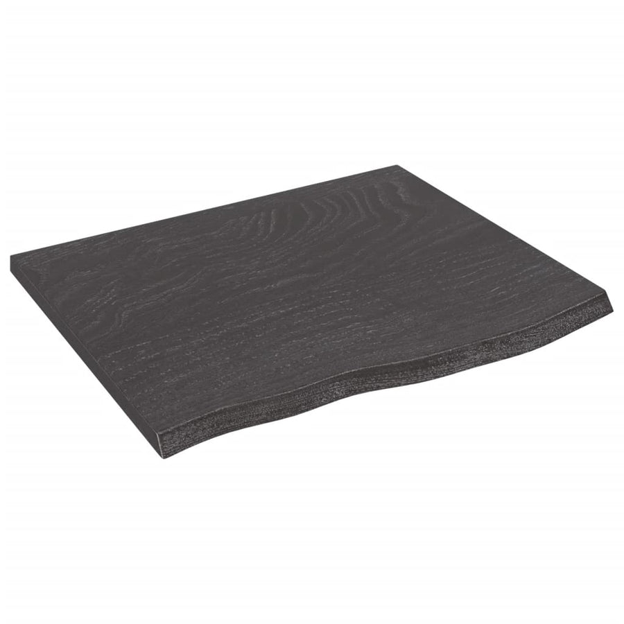 Wandschap 60x50x2 cm behandeld massief eikenhout donkerbruin 60 x 50 x 2 cm