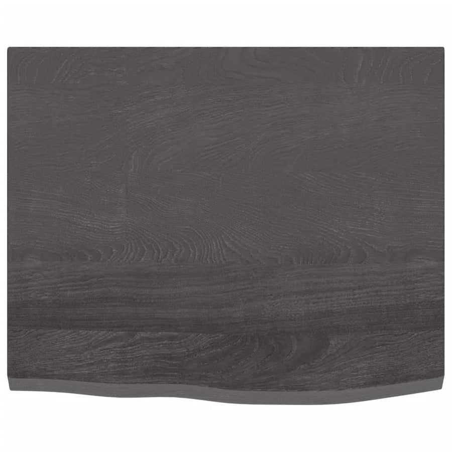 Wandschap 60x50x2 cm behandeld massief eikenhout donkerbruin 60 x 50 x 2 cm