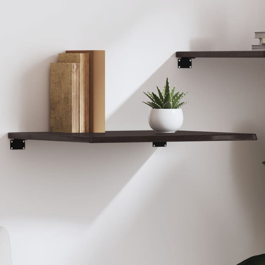 Wandschap 60x50x2 cm behandeld massief eikenhout donkerbruin 60 x 50 x 2 cm