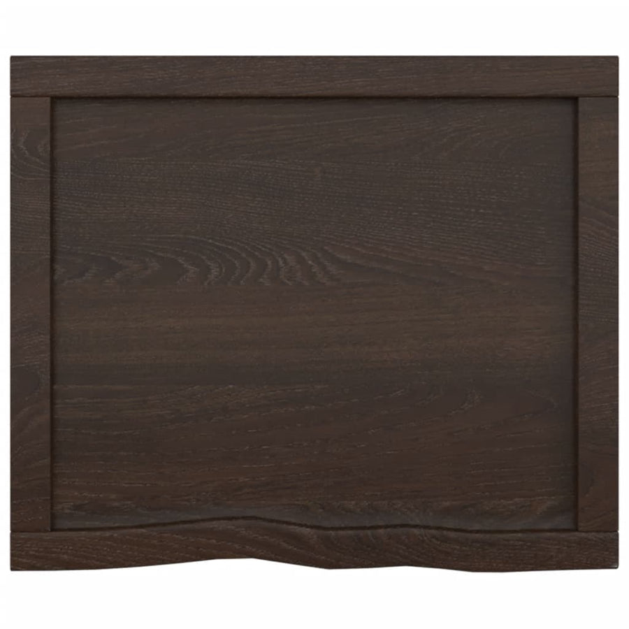 Wandschap 60x50x(2-4)cm behandeld massief eikenhout donkerbruin 60 x 50 x 4 cm