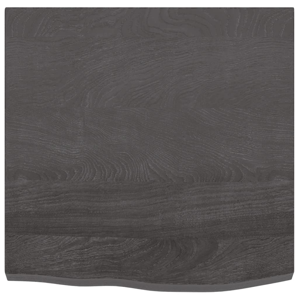 Wandschap 60x60x(2-4)cm behandeld massief eikenhout donkerbruin 60 x 60 x 4 cm