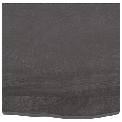 Wandschap 60x60x(2-4)cm behandeld massief eikenhout donkerbruin 60 x 60 x 4 cm