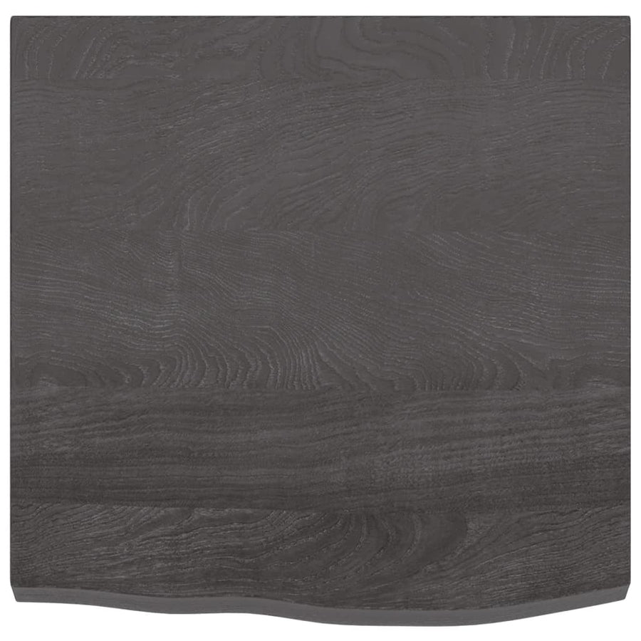 Wandschap 60x60x(2-4)cm behandeld massief eikenhout donkerbruin 60 x 60 x 4 cm