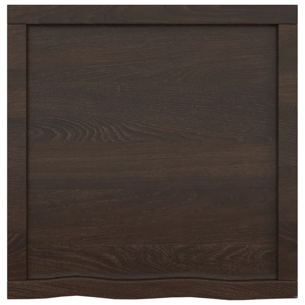 Wandschap 60x60x(2-4)cm behandeld massief eikenhout donkerbruin 60 x 60 x 4 cm