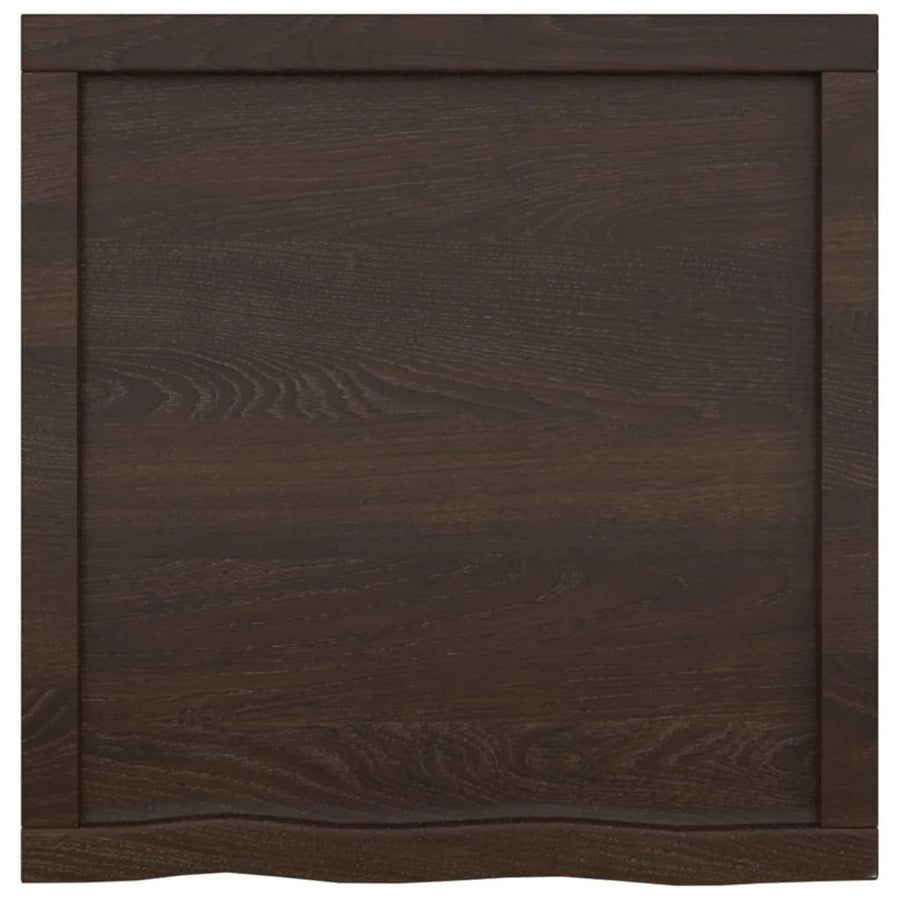 Wandschap 60x60x(2-4)cm behandeld massief eikenhout donkerbruin 60 x 60 x 4 cm
