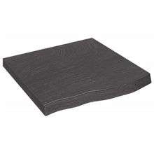 Wandschap 60x60x(2-6)cm behandeld massief eikenhout donkerbruin 60 x 60 x 6 cm
