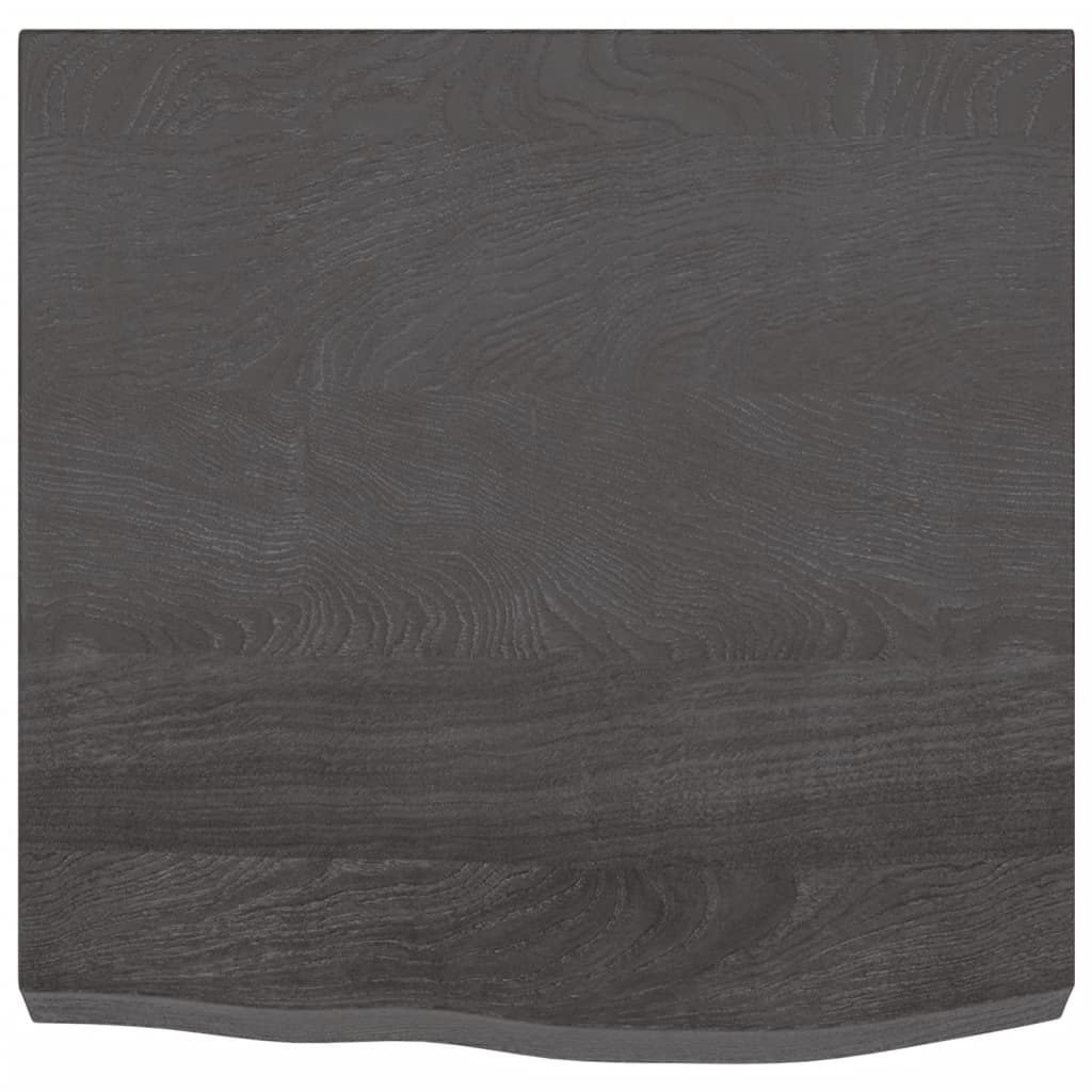 Wandschap 60x60x(2-6)cm behandeld massief eikenhout donkerbruin 60 x 60 x 6 cm
