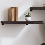 Wall shelf 60x60x(2-6)cm treated solid oak dark brown