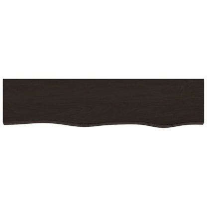 Wandschap 80x20x4 cm behandeld massief eikenhout donkerbruin