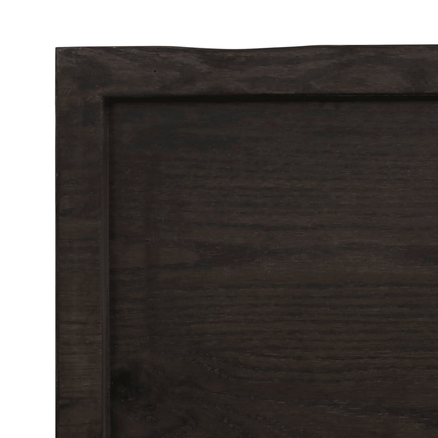 Wandschap 80x60x(2-4)cm behandeld massief eikenhout donkerbruin 80 x 60 x 4 cm