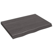 Wandschap 80x60 cm massief eikenhout donkerbruin