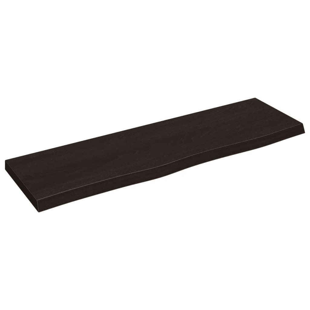 Wandschap Behandeld Massief Eikenhout Donkerbruin 100 x 30 x 4 cm