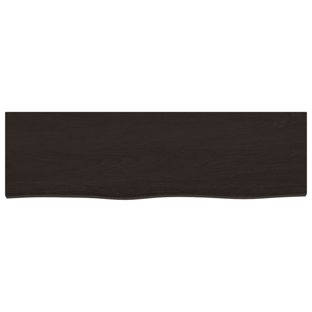 Wandschap Behandeld Massief Eikenhout Donkerbruin 100 x 30 x 4 cm