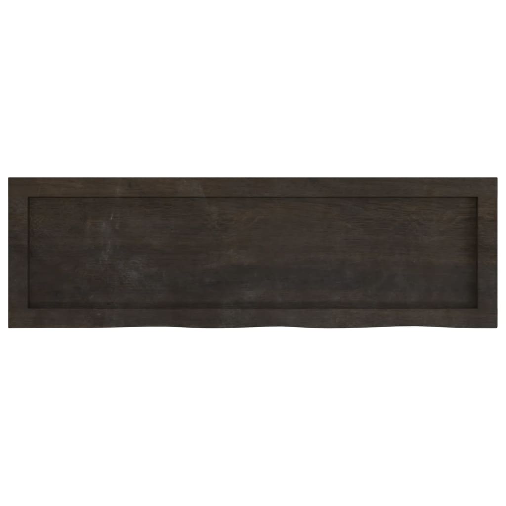 Wandschap Behandeld Massief Eikenhout Donkerbruin 100 x 30 x 4 cm
