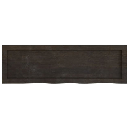 Wandschap Behandeld Massief Eikenhout Donkerbruin 100 x 30 x 4 cm