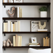 Wall Shelf Treated Solid Oak Dark Brown 100 x 30 x 4 cm