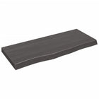 Wandschap massief eikenhout 100x40 cm donkerbruin