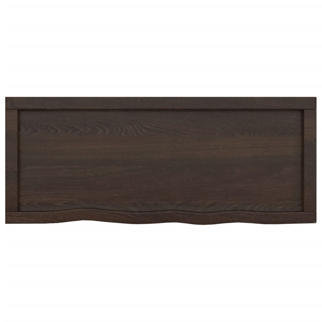Wandschap behandeld massief eikenhout donkerbruin 100 x 40 x 6 cm
