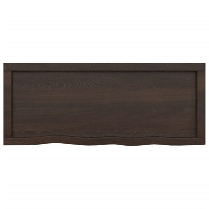 Wandschap behandeld massief eikenhout donkerbruin 100 x 40 x 6 cm