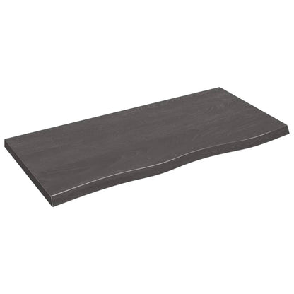 Wandschap behandeld massief eikenhout donkerbruin 100 x 50 x 4 cm