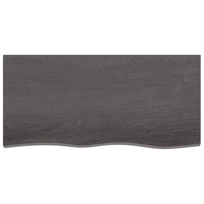 Wandschap behandeld massief eikenhout donkerbruin 100 x 50 x 6 cm