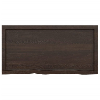 Wandschap behandeld massief eikenhout donkerbruin 100 x 50 x 6 cm