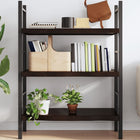 Wall shelf treated solid oak dark brown