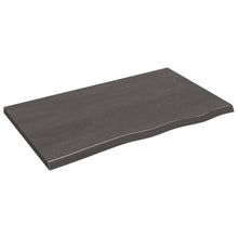 Wandschap behandeld massief eikenhout donkerbruin 100 x 60 x 4 cm