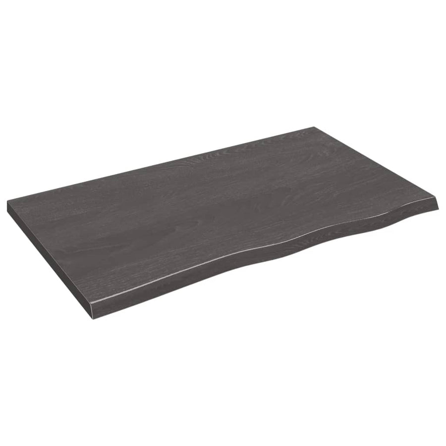 Wandschap behandeld massief eikenhout donkerbruin 100 x 60 x 4 cm