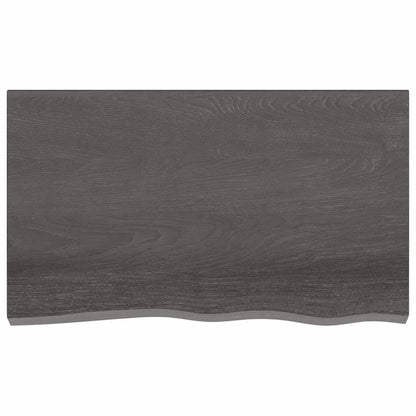 Wandschap behandeld massief eikenhout donkerbruin 100 x 60 x 4 cm