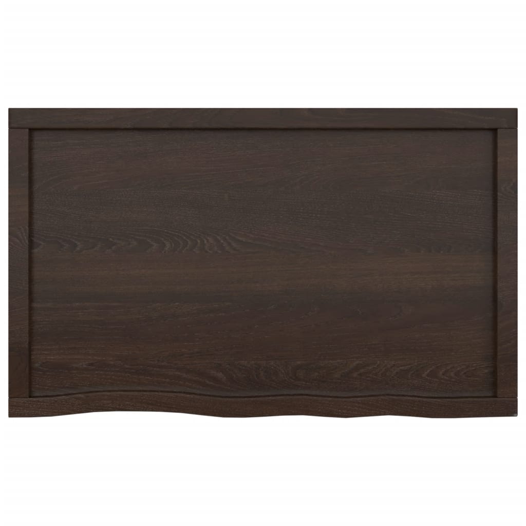 Wandschap behandeld massief eikenhout donkerbruin 100 x 60 x 4 cm