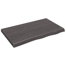 Wandschap behandeld massief eikenhout donkerbruin 100 x 60 x 6 cm