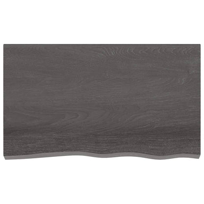 Wandschap behandeld massief eikenhout donkerbruin 100 x 60 x 6 cm