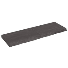 Wandschap behandeld massief eikenhout donkerbruin 120 x 40 x 6 cm