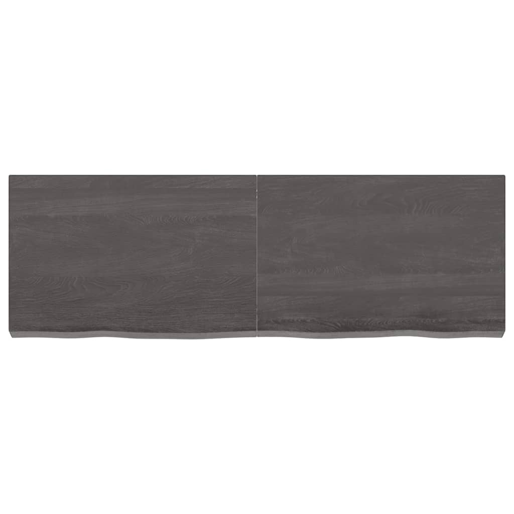 Wandschap behandeld massief eikenhout donkerbruin 120 x 40 x 6 cm