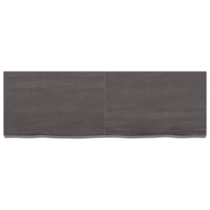 Wandschap behandeld massief eikenhout donkerbruin 120 x 40 x 6 cm