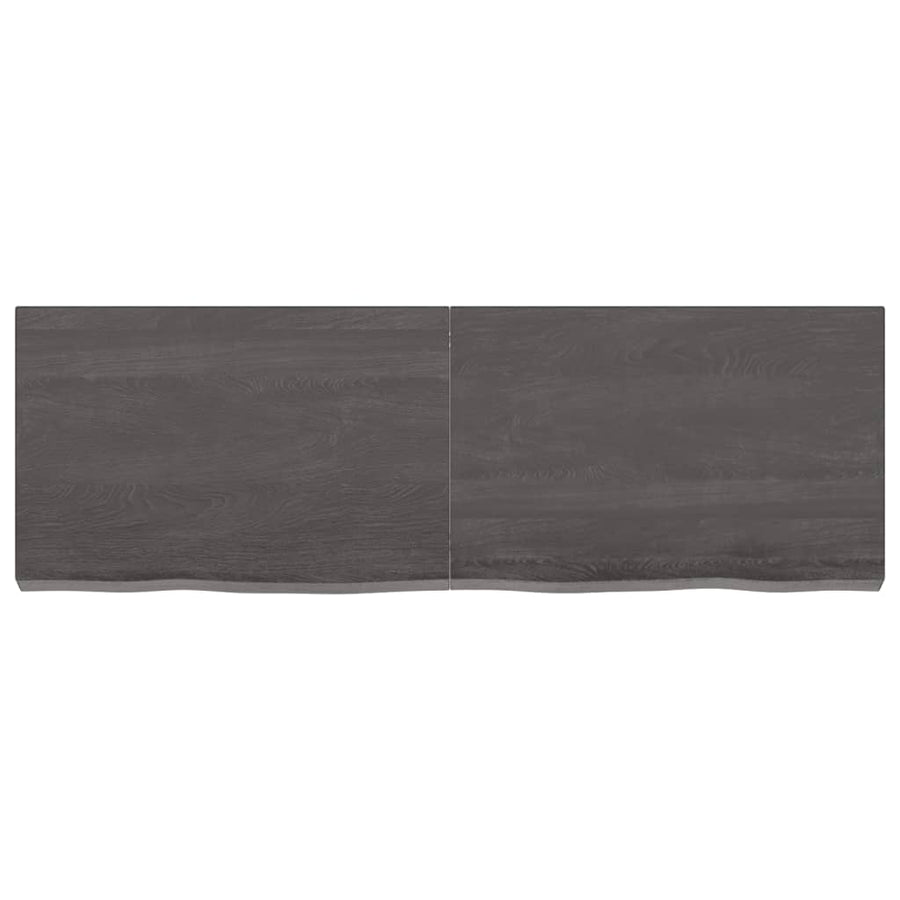 Wandschap behandeld massief eikenhout donkerbruin 120 x 40 x 6 cm