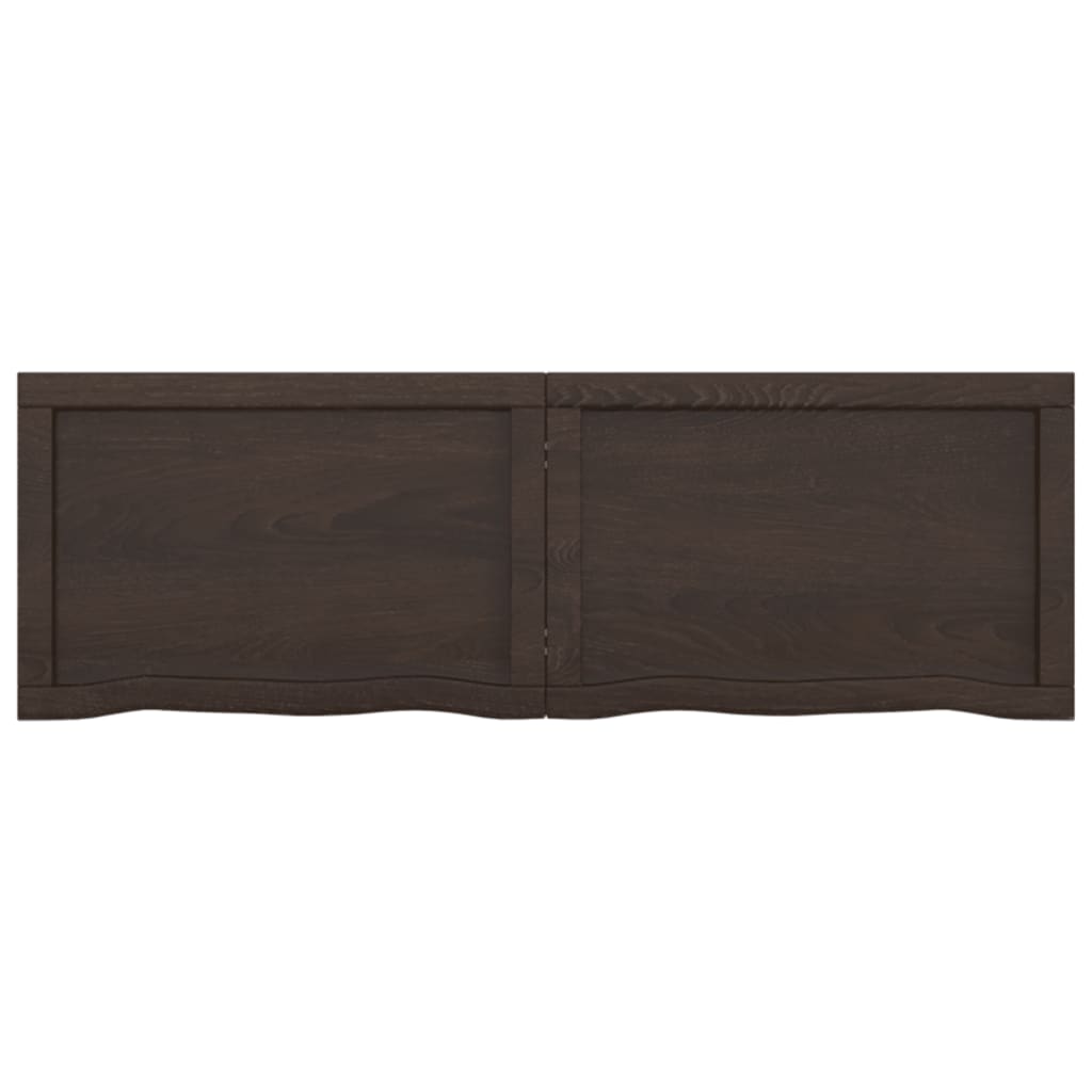 Wandschap behandeld massief eikenhout donkerbruin 120 x 40 x 6 cm