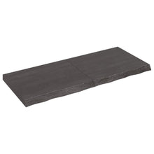 Wandschap behandeld massief eikenhout donkerbruin 120 x 50 x 6 cm