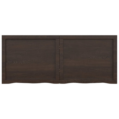 Wandschap behandeld massief eikenhout donkerbruin 120 x 50 x 6 cm