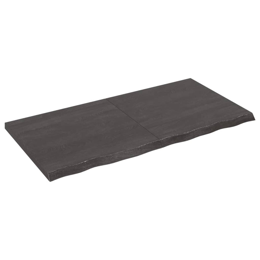 Wandschap behandeld massief eikenhout donkerbruin 120 x 60 x 4 cm