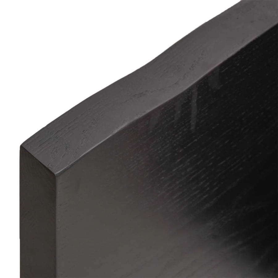 Wandschap behandeld massief eikenhout donkerbruin 120 x 60 x 4 cm